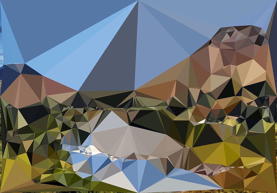 Abstract Art Landscape Of Triangles Digital Art By Elena Kosvincheva