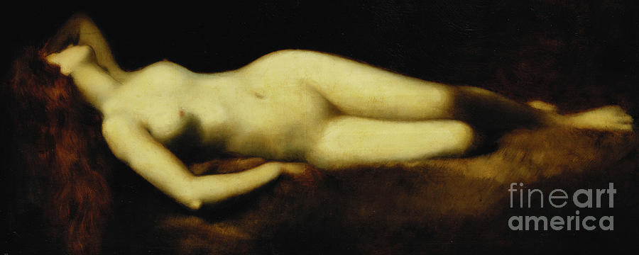 A Reclining Nude Painting By Jean Jacques Henner