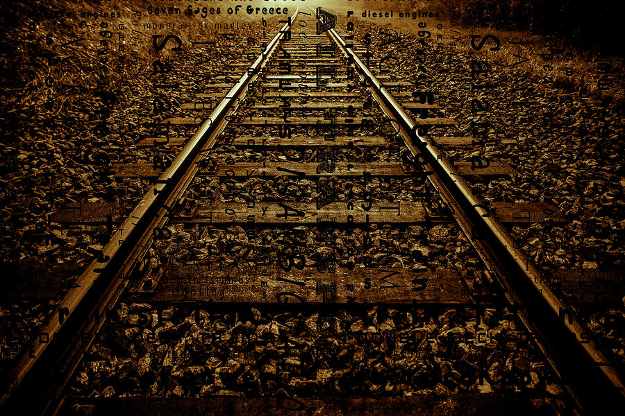 Abstract Railway Track Sepia Digital Art by Toppart Sweden