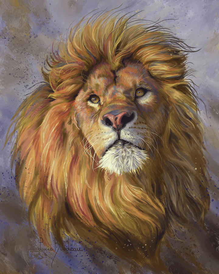 African Lion Painting By Lucie Bilodeau Pixels Merch
