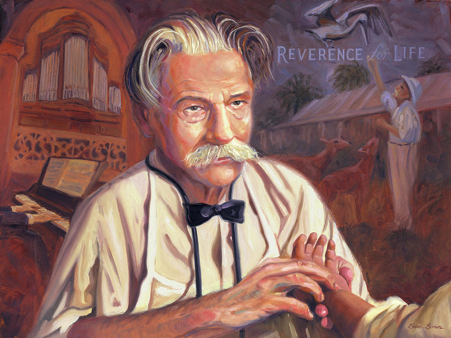 Albert Schweitzer Painting By Steve Simon