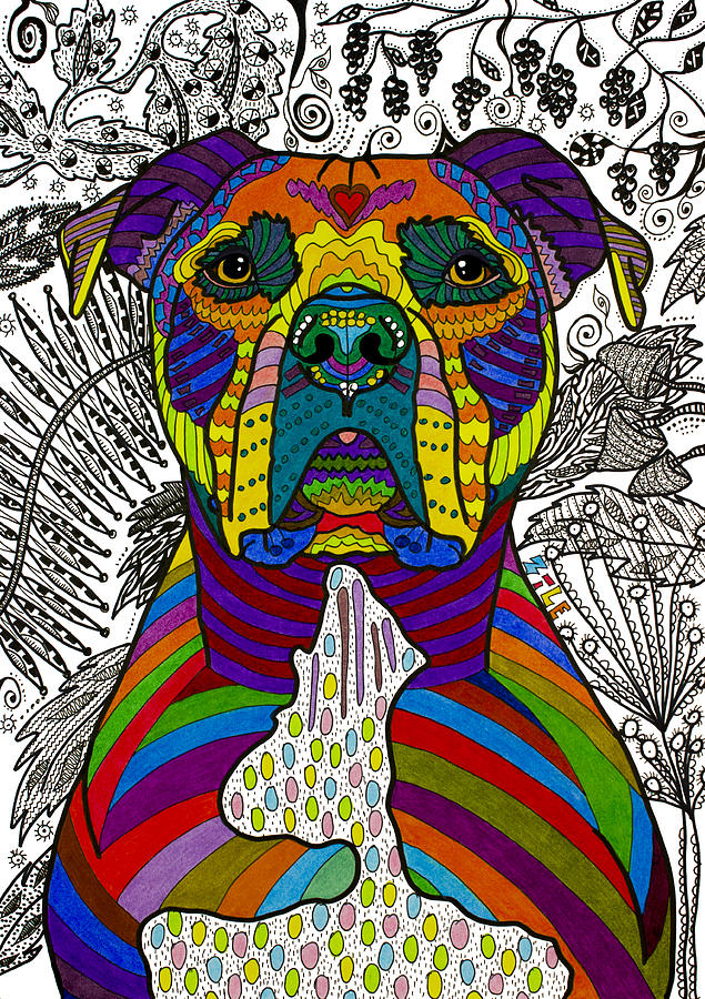 American Pit Bull Terrier Drawing by Pet Coloring Pages