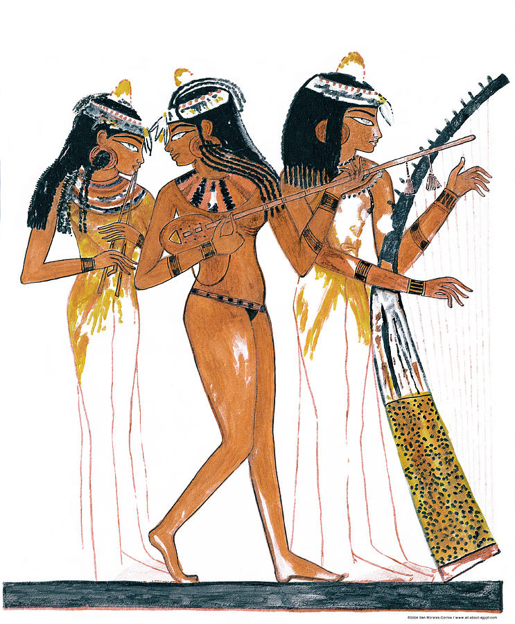 Ancient Egyptian Female Musicians Painting By Ben Morales Correa Fine