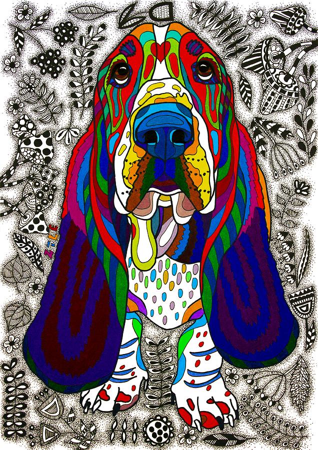 Basset Hound Drawing by Pet Coloring Pages