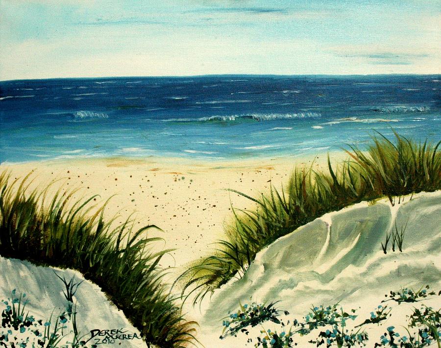 Beach Sand Dunes Acrylic Painting Painting by Derek Mccrea