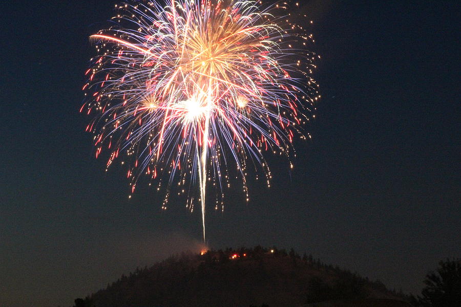 Bend, Oregon Pilot Butte Fireworks Photograph by Olivia Haro