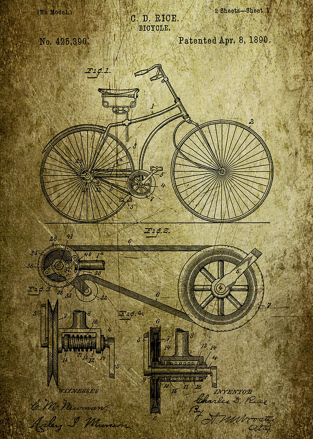 Bicycle Patent 1890 Photograph By Chris Smith Fine Art America