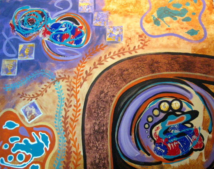 Biomorphic Botanical Painting by Diann Baggett