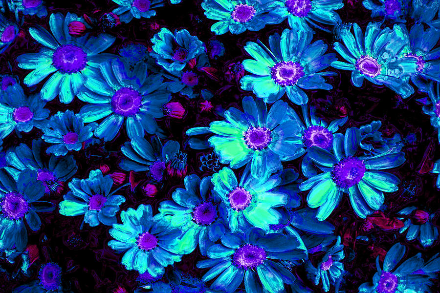 Blue Flower Arrangement Digital Art by Phill Petrovic