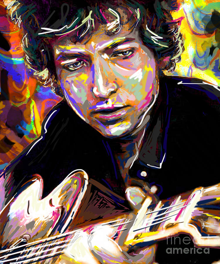 Bob Dylan Art Mixed Media by Ryan Rock Artist