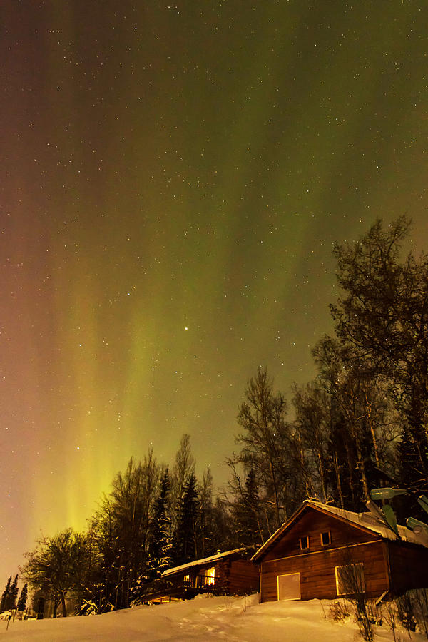 Cabins Under The Northern Lights Photograph By Lois Lake Fine Art America