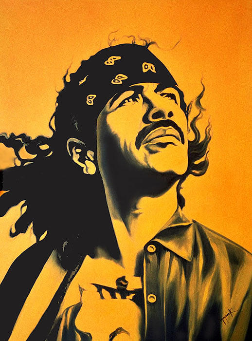 Carlos Santana Painting by Hector Monroy