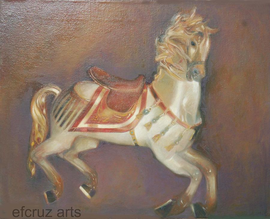 Carousel Horse Painting by Efcruz Arts