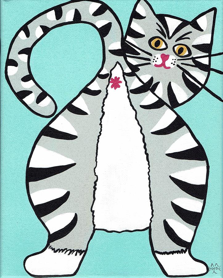 Cat Butt Painting By Deborah Martin