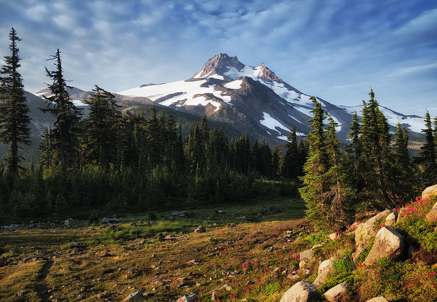 Central Oregon's Mt Jefferson Photograph By Larry Geddis