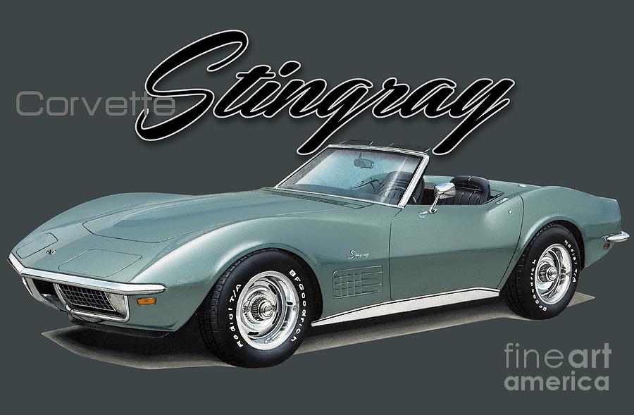 Chevrolet Corvette Stingray Convertible Drawing By Paul Kuras