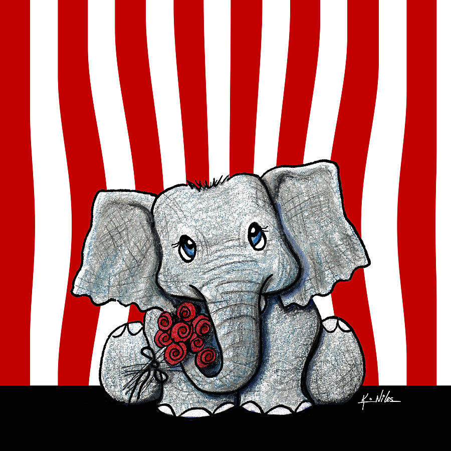 Circus Elephant Drawing by Kim Niles