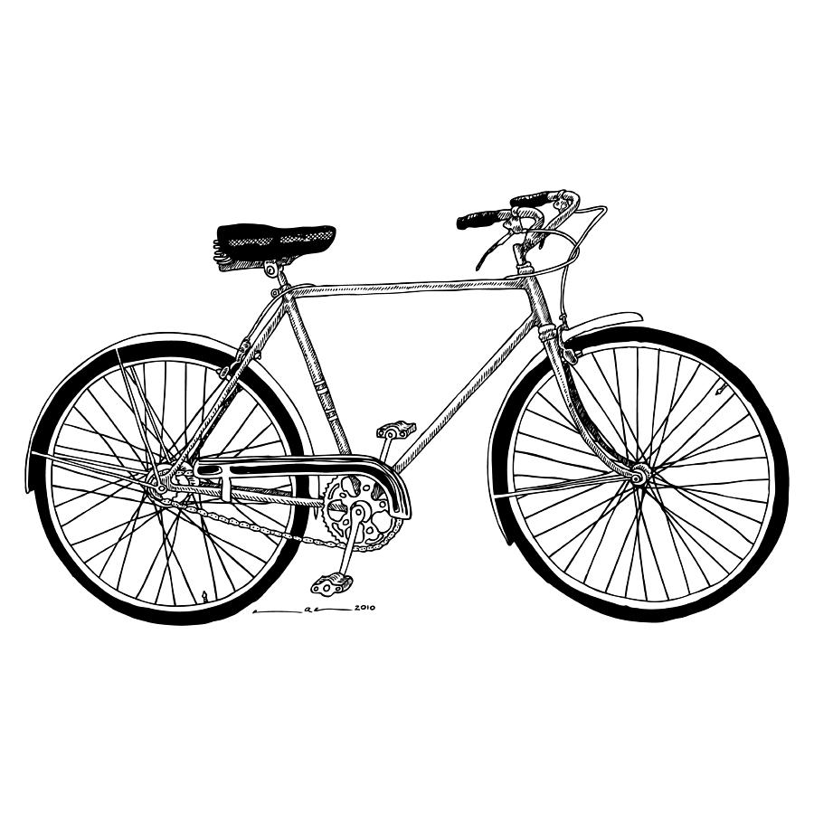 Classic Road Bicycle Drawing by Karl Addison