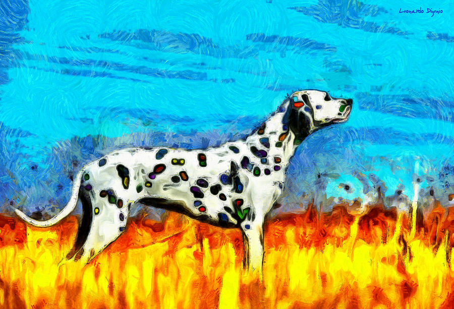 Colorful Dalmatian 600 DA Digital Art By Leonardo Digenio Pixels