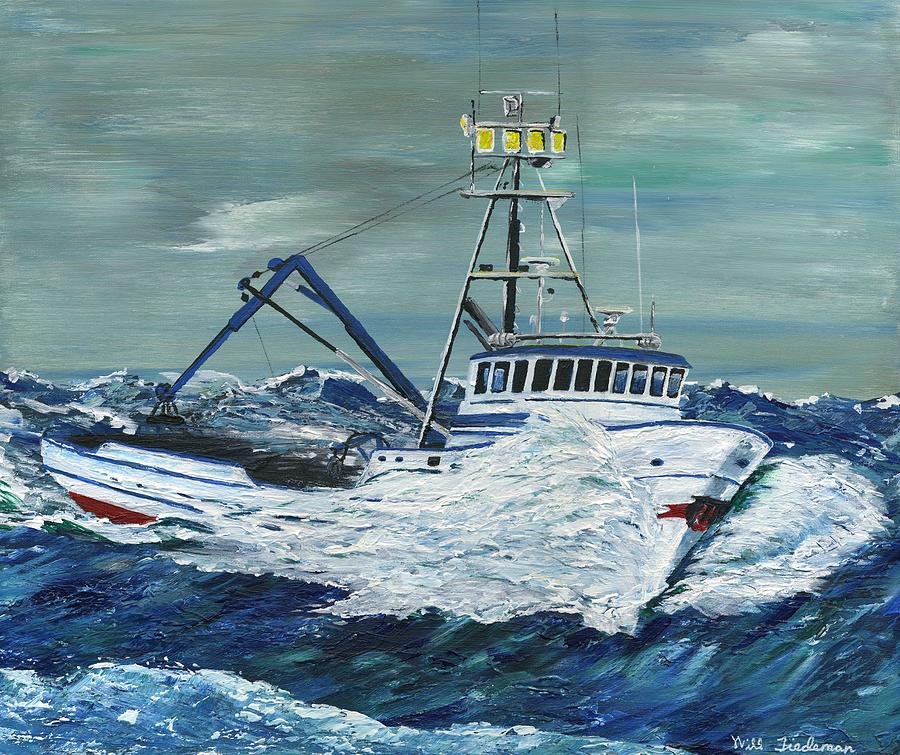 Crab Boat Painting by Will Tiedeman