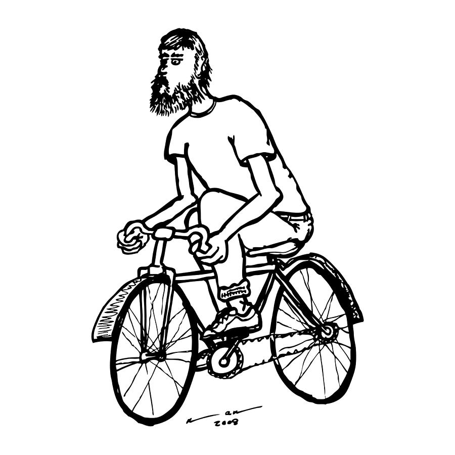 Cyclist Bike Rider Drawing by Karl Addison