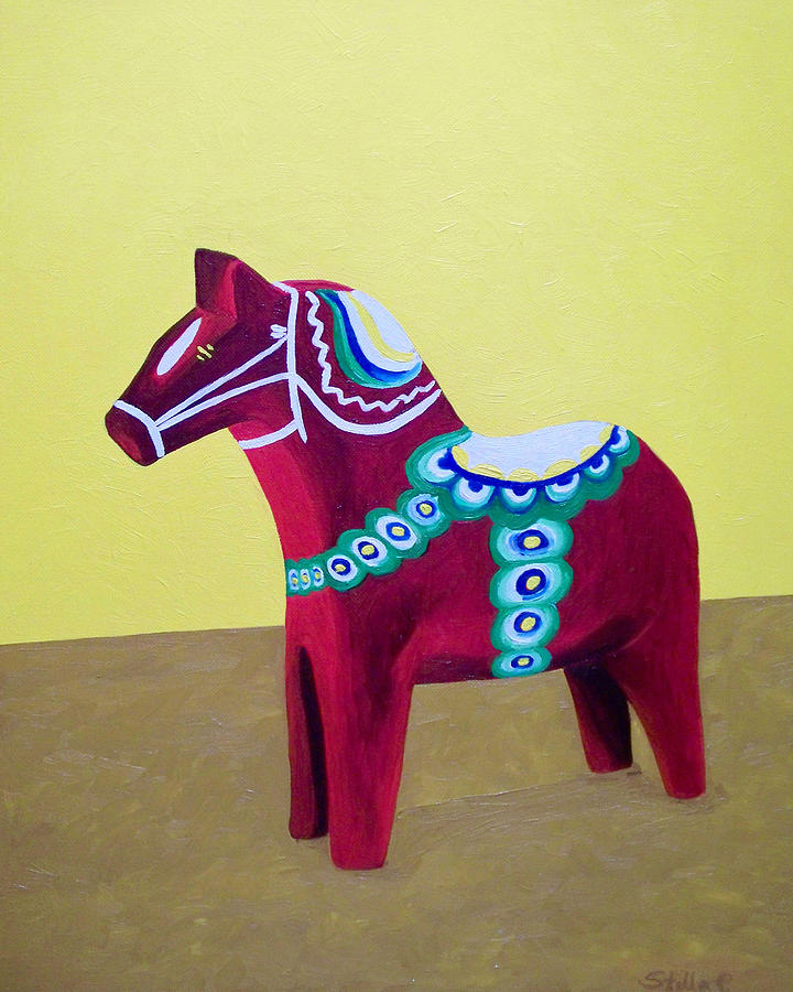 Dala Horse For Marlene Painting by Stella Pinilla