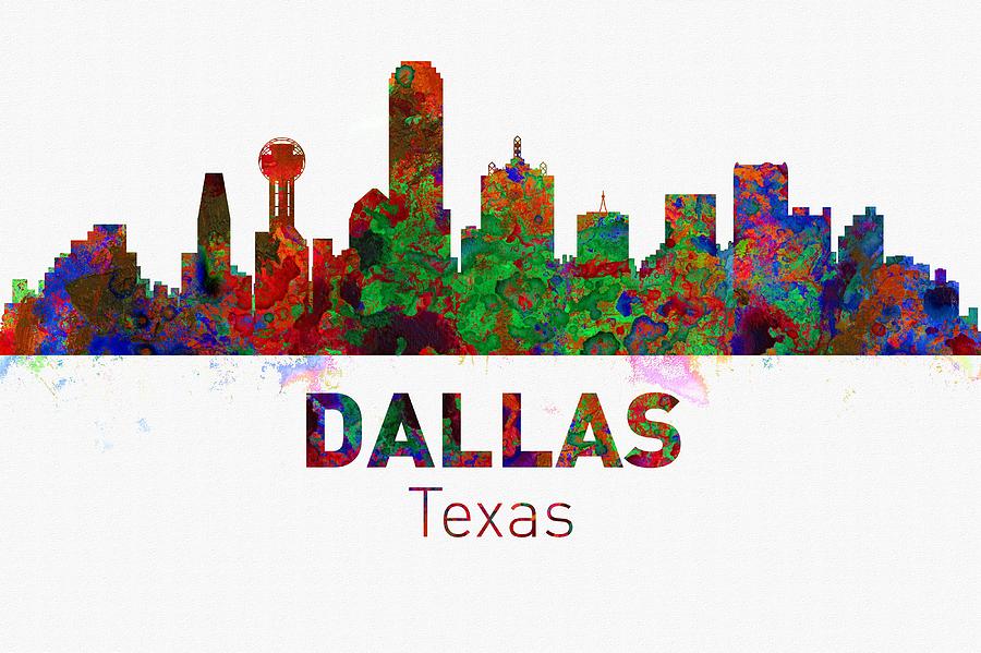 Dallas Skyline Usa City Digital Art by Michael Vicin