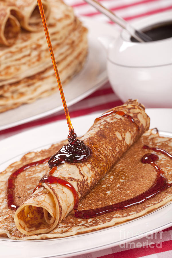 Dutch Pancakes With Syrup Or Pannenkoeken Met Stroop Photograph By