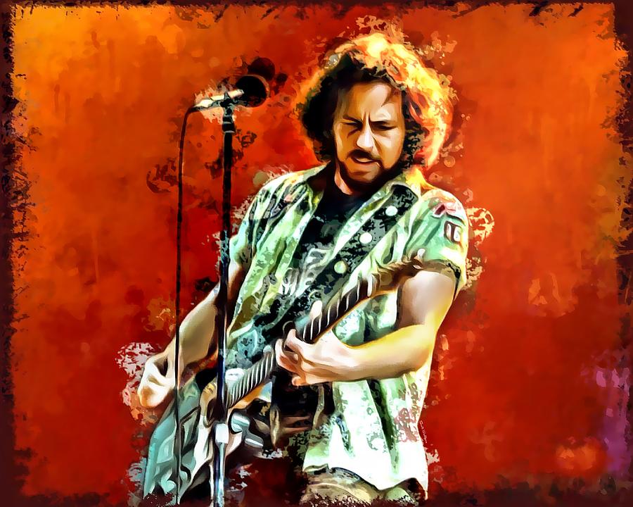 Eddie Vedder Painting Digital Art By Scott Wallace