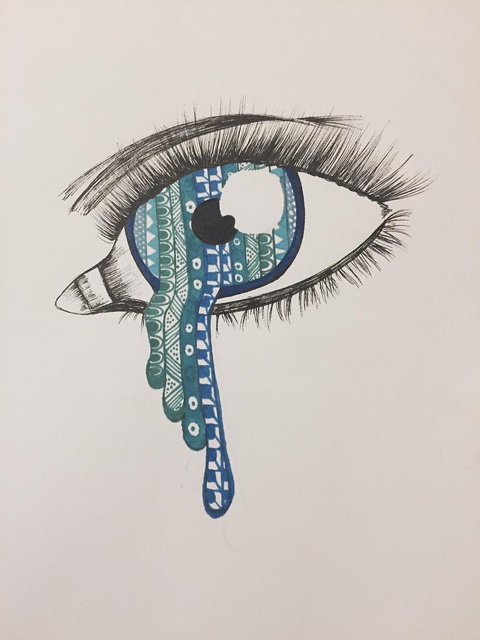 Falling Tears Drawing by Aatiya Ali