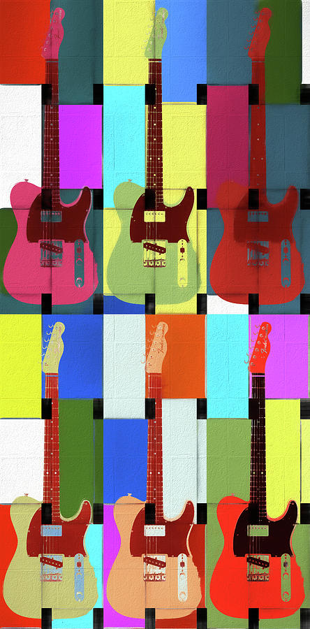 Fender Telecaster Color Pop Mixed Media By Dan Sproul