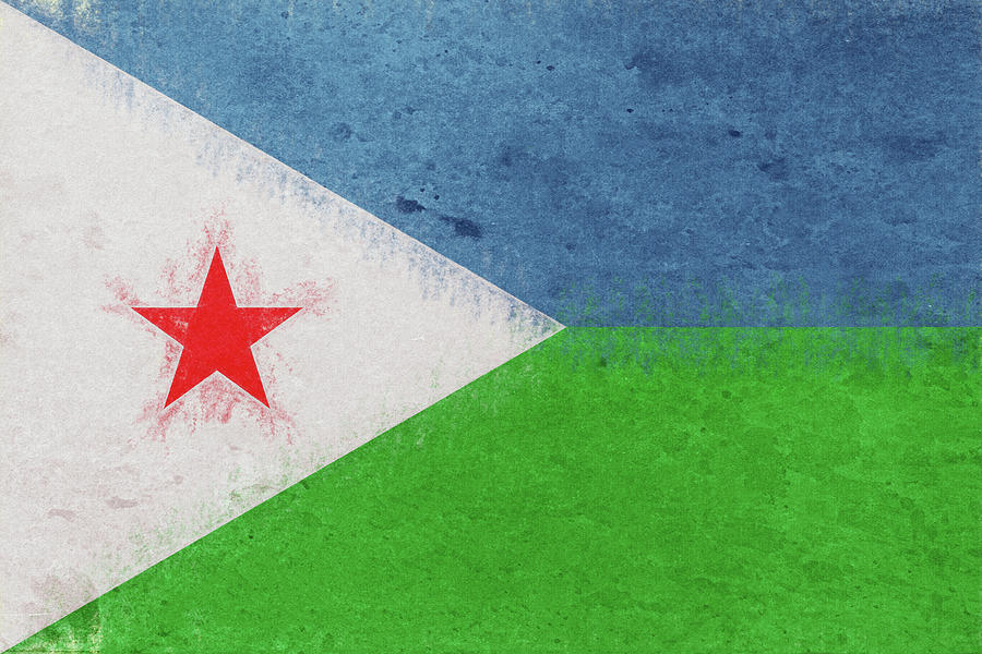 Flag Of Djibouti Grunge Digital Art By Roy Pedersen Pixels