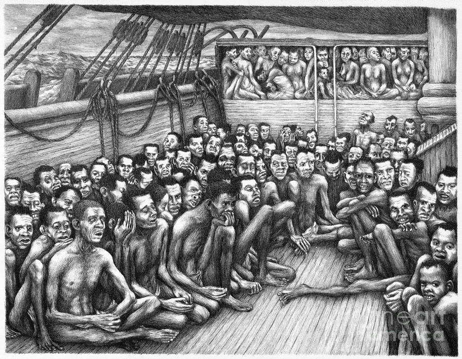 Freed Slave Ship Drawing by Granger