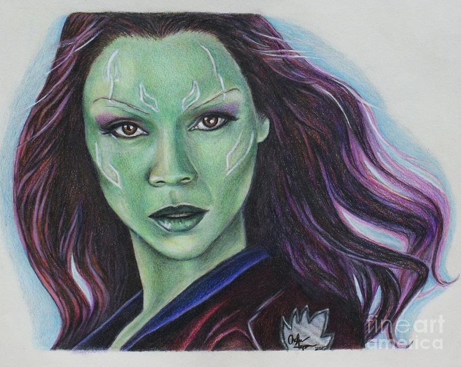 Gamora / Zoe Saldana Drawing by Christine Jepsen