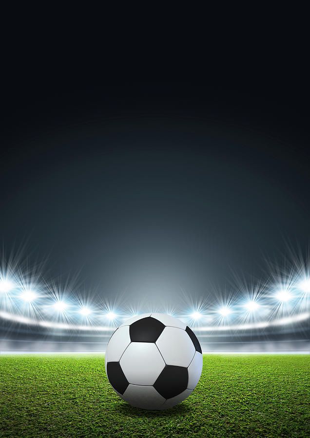 Generic Floodlit Stadium Soccer Ball Digital Art By Allan Swart Fine