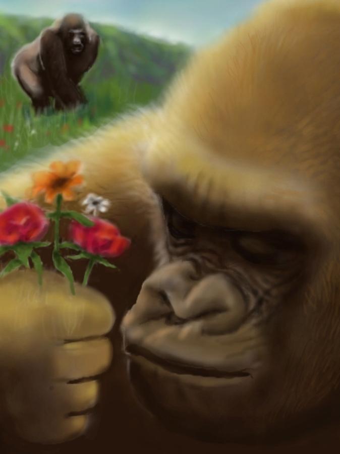 Gorilla Love Digital Art By William Farmer Fine Art America