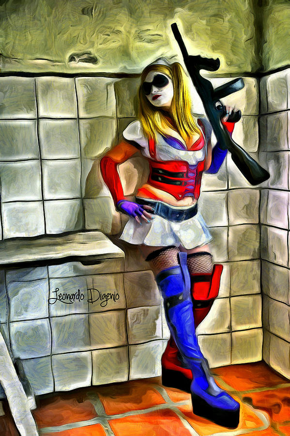 Harley Quinn Painting By Leonardo Digenio Fine Art America