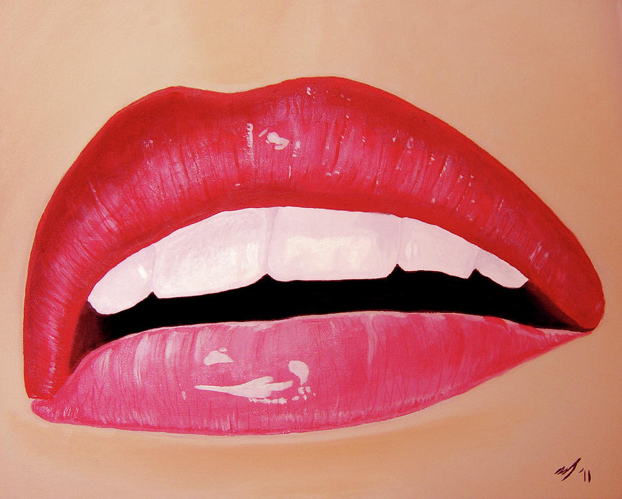 Her Lips Painting By Michael Mckenzie