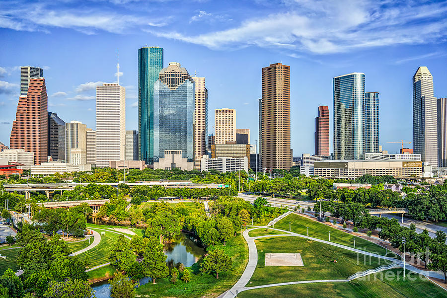 Houston Cityscape Sky View Photograph By Tod And Cynthia Grubbs