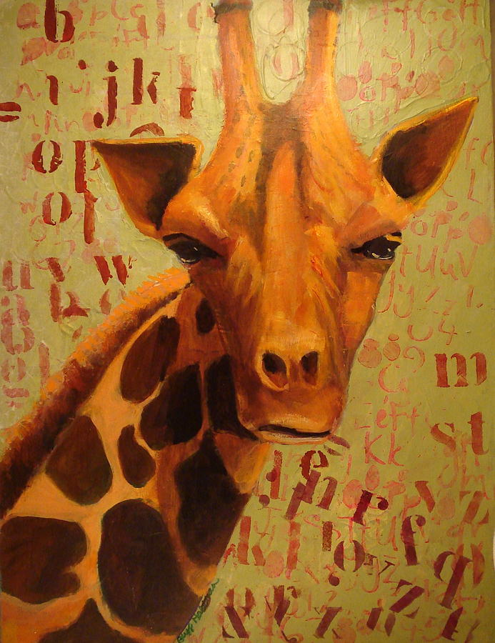 how-do-you-spell-giraffe-mixed-media-by-buff-holtman