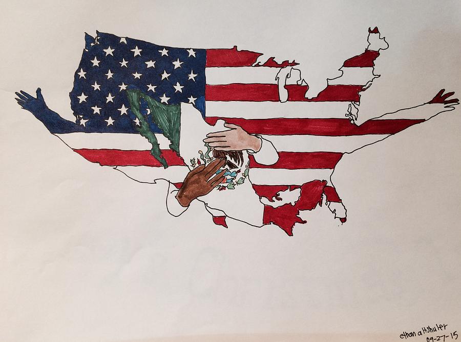 Immigration Drawing by Ethan Altshuler