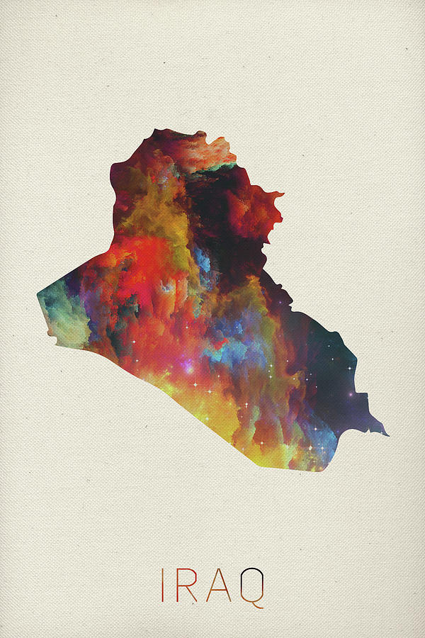 Iraq Watercolor Map Mixed Media By Design Turnpike Pixels