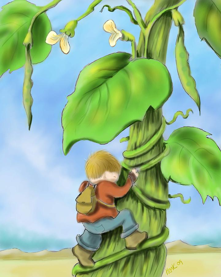 Jack And The Beanstalk Drawing by Hank Nunes