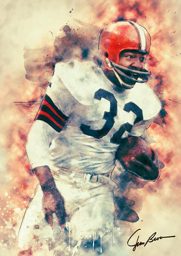 Jim Brown Painting By Taylan Apukovska