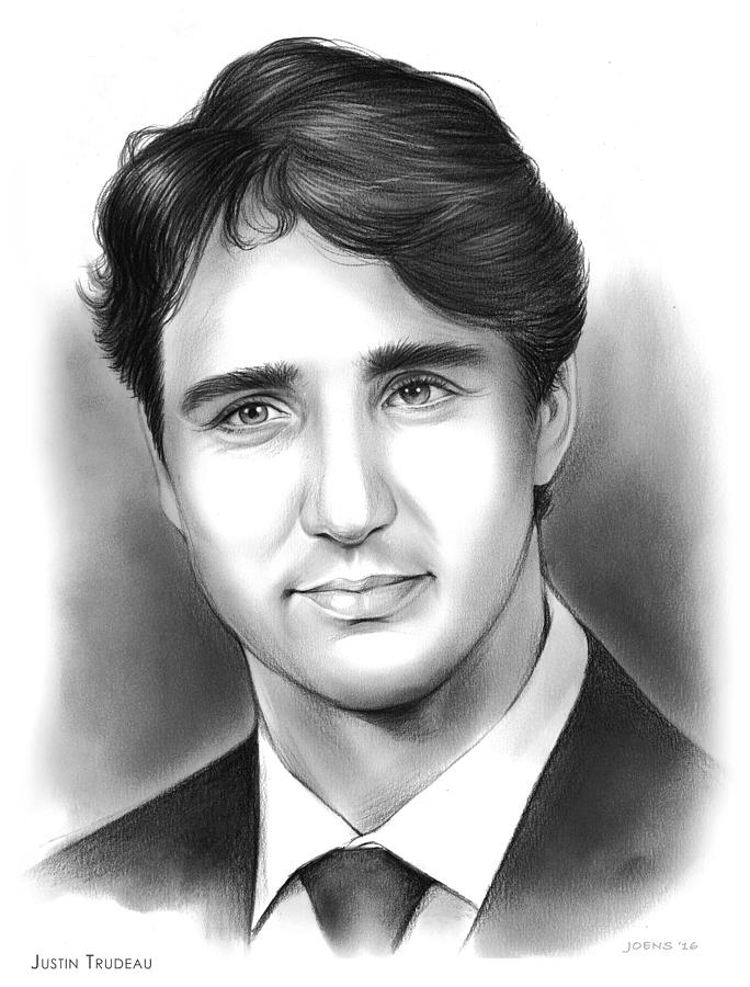 Justin Trudeau Drawing - Justin <b>Pierre James</b> Trudeau by Greg Joens - justin-pierre-james-trudeau-greg-joens