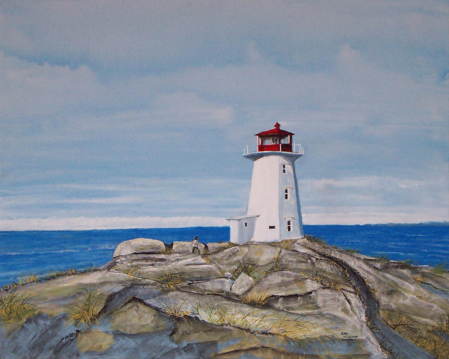 Lighthouse At Peggy S Cove NS Painting By Gary McClemens Fine Art America