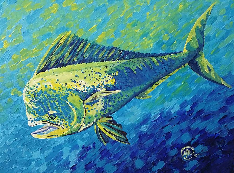 Mahi Mahi Painting by Amber Ruehe