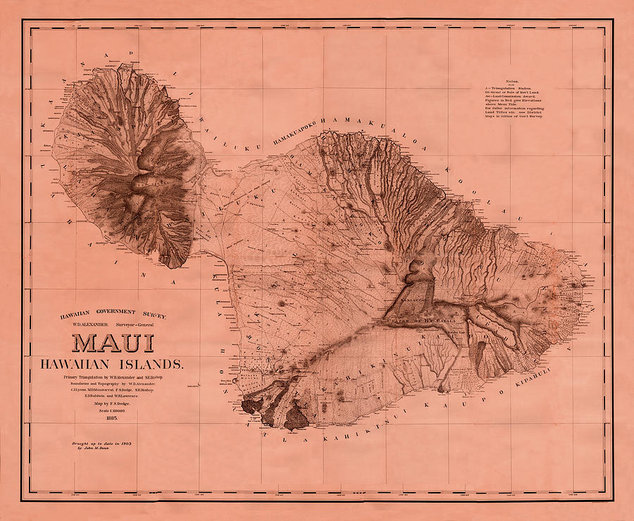 Map Of Maui 1885 Photograph By Andrew Fare Fine Art America