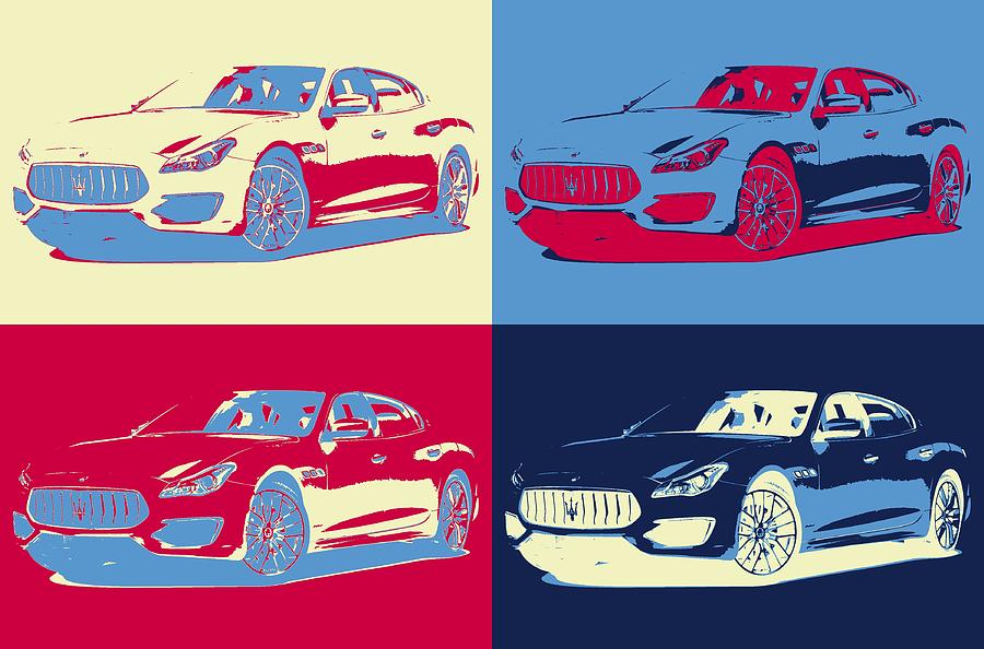 Maserati Pop Art Panels Mixed Media By Dan Sproul