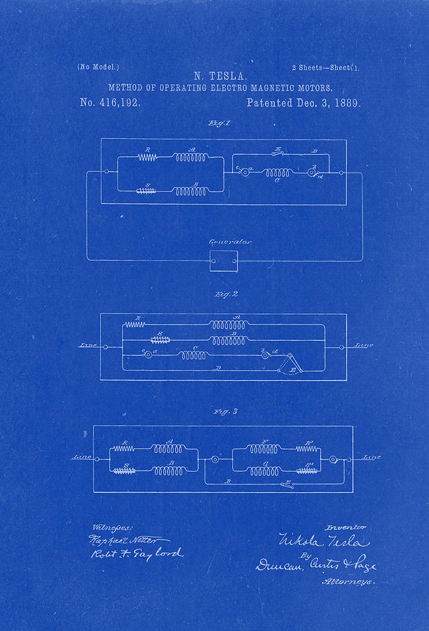 Method Of Operating Electro Magnetic Motors Nikola Tesla Patent